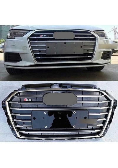 Audi A3 Uyumlu 13-17 Panjur S3 Siyah-krom