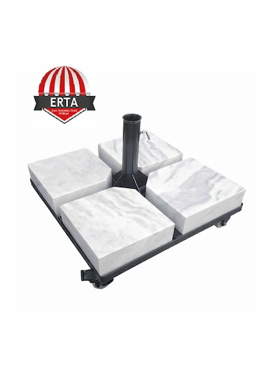 60 Cm X 60 Cm Mermerli Şemsiye Ayağı Altlığı Tekerlekli Stoplu Tüm Şemsiyelere Uyumludur Antrasit