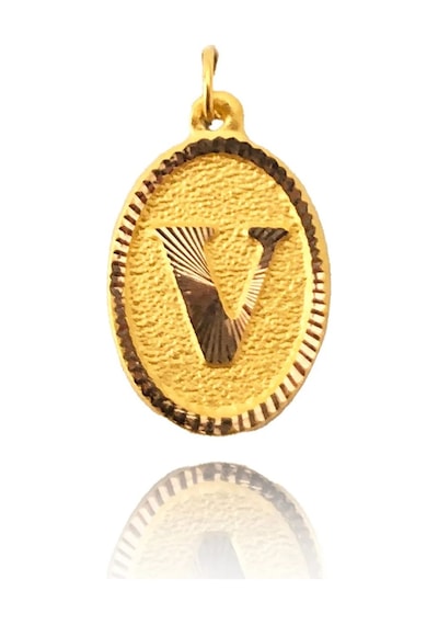 0.25 Gram 14 Ayar Altın V Harf Kolye Ucu
