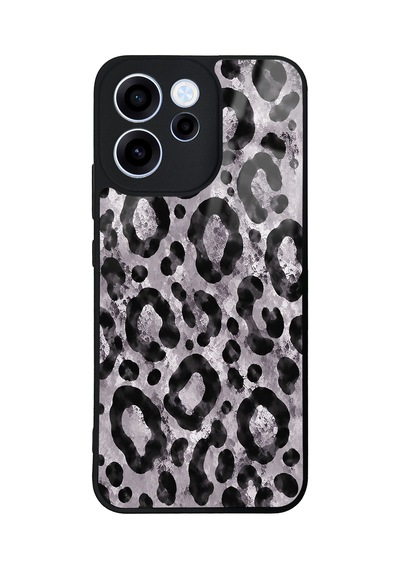 Oppo Reno 15f Gray Leopar Tasarımlı Glossy Telefon Kılıfı Gri