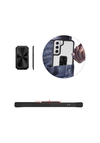 Zore Galaxy Uyumlu S22 Plus Kılıf V-bax Kapak - Siyah Siyah