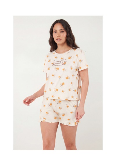 Lela Bayan Pijama Takımı 6097715 Ekru-sarı Ekru-sarı