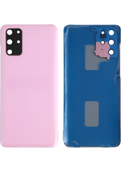 Teknonet Samsung Galaxy S20 Plus Uyumlu Kamera Camlı Batarya Kapağı - Pembe Pembe