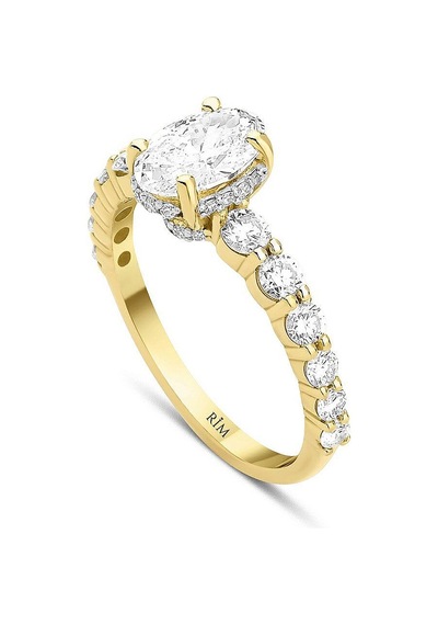 1.80 Karat Oval Tektaş Laboratuvar Pırlanta Yüzük - Hrd Sertifikalı Altın