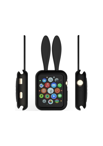Ally Apple Watch Uyumlu 1-2-3-4 42mm Tavşan Figürü Silikon Kılıf- 5775