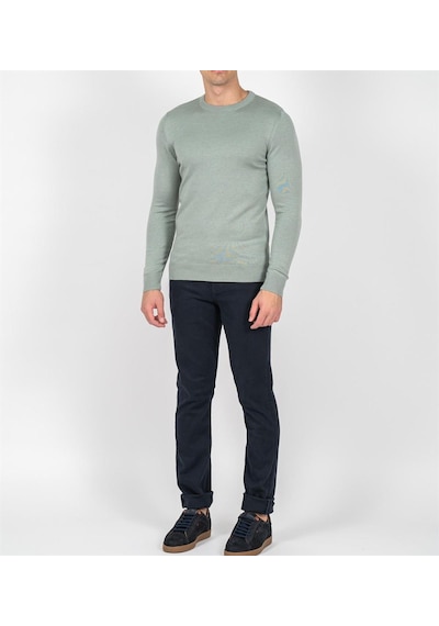 Granit Erkek Bisiklet Yaka Triko Slim Fit Pamuklu Kazak Ncs Jeans 3002-Granit