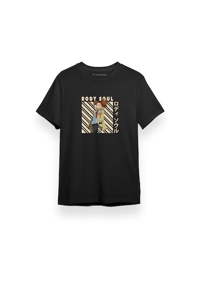 My Hero Rody Soul Poster Siyah Kısa Kol Erkek Tshirt 001