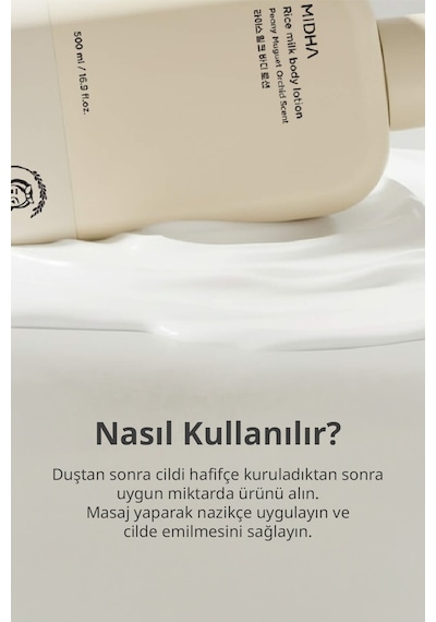 Midha Rice Milk Nemlendirici Hafif Yapılı Pirinç Sütü Özlü Vücut Losyonu 500 ML