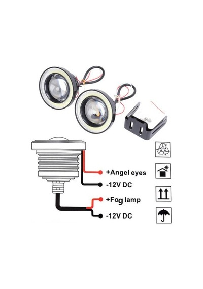 Universal Mercekli Angel Sis Farı Metal Su Geçirmez 76 Mm Sarı