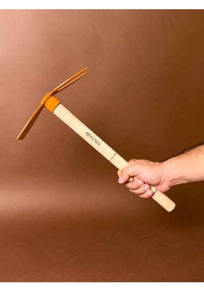 Çift Uçlu Bahçe Çapası 41 Cm Ahşap Saplı, Çatal Ve Yassı Uçlu