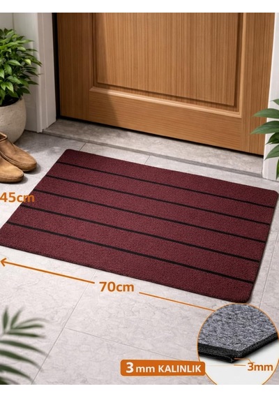 Beylini Şerit Desenli Kapı Önü Paspası Kaymaz Taban Dayanıklı Su Geçirmez Emici Nem Toz Uv Dayanıklı 45x70cm Diğer