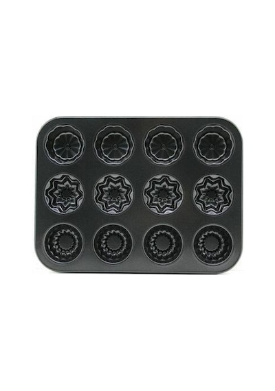 Baysa Metal Muffin Kalıbı 12'li Siyah