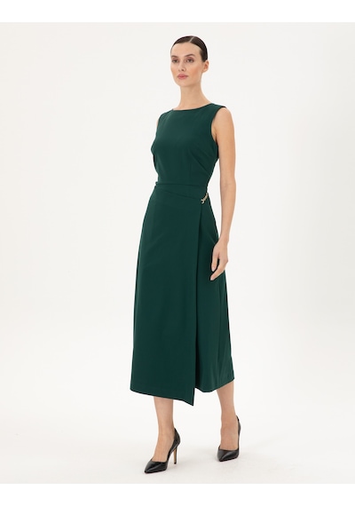 Pierre Cardin Kadın Koyu Yeşil Elbise Dokuma 50296887-vr079 Koyu Yeşil