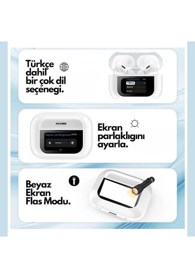 Castu A9 Pro Anc Akıllı Ekranlı Bluetooth Kulak İçi Kulaklık