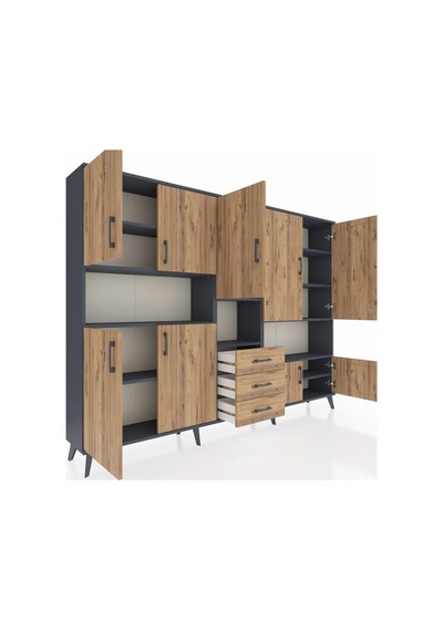Arges Dolap 13 Raflı 3 Çekmeceli 9 Kapaklı 220x30x163 Antrasit-çam Atlas Çam - Antrasit Arges Dolap 13 Raflı 3 Çekmeceli 9 Kapaklı 220x30x163 Antrasit-çam Atlas Çam - Antrasit