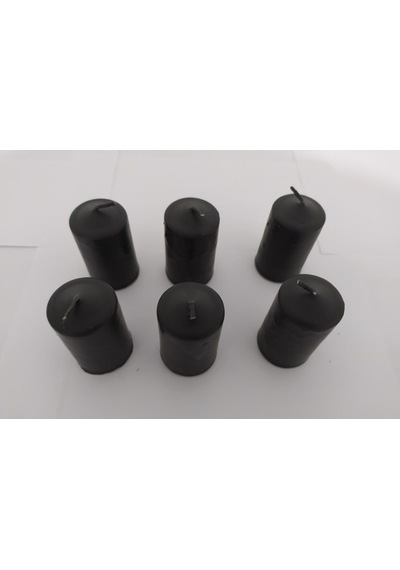 6'Lı Kokusuz Bozkurt Silindir Mum 3*6Cm Siyah (425589598)