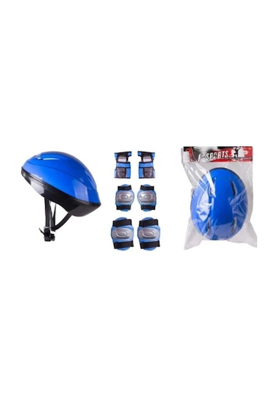 Koruyucu Mavi Kask Dizlik Dirseklik Seti - Güvenli Spor Aktiviteleri İçin Kask Dizlik Dirseklik Renkli Koruyucu Mavi Kask Dizlik Dirseklik Seti - Güvenli Spor Aktiviteleri İçin Kask Dizlik Dirseklik Renkli
