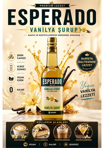 Şekersiz Sugar Free Vanilya Aromalı Kahve Şurubu 750 Ml - Barista Serisi Diğer