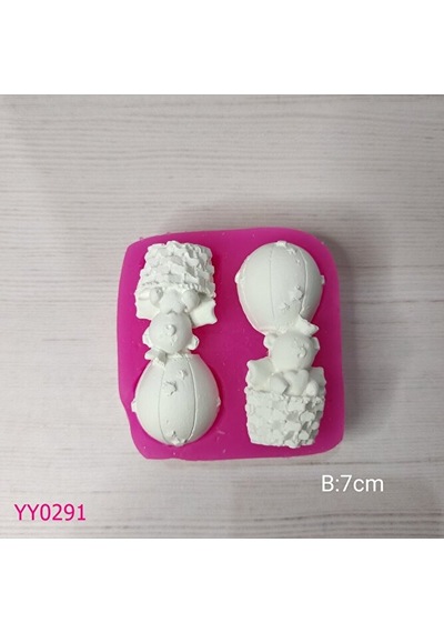 Yy0291 Uçan Balonda Ayıcıklar Silikon Kalıp