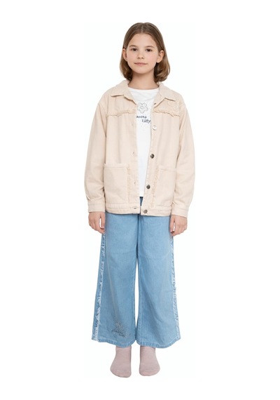 İrem Çocuk Giyim Kız Çocuk Çiçek Püskül Detaylı Ceket Geniş Paça Pantolon Sweatshirt Üçlü Krem Renk Bayramlık Takım Krem İrem Çocuk Giyim Kız Çocuk Çiçek Püskül Detaylı Ceket Geniş Paça Pantolon Sweatshirt Üçlü Krem Renk Bayramlık Takım Krem
