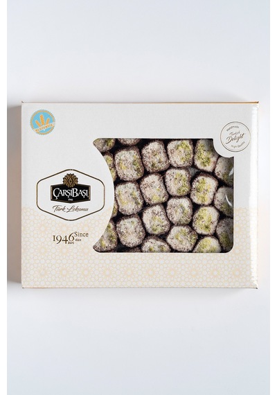 Glutensiz Hindistan Cevizli Antep Fıstıklı Kakaolu Sultan Lokumu 900 Gram