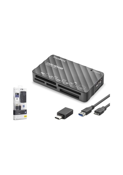İetop Hdx7064 Usb Type-c 3.1 Gen1 All İn One Kart Okuyucu Cf Sd Microsd Ms Xd 5 Gbps Siyah