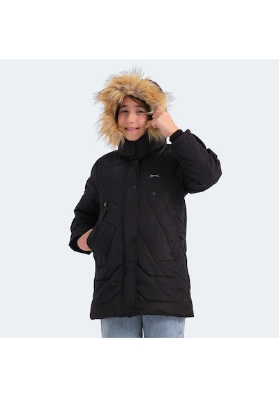 Slazenger CAMRON Çocuk Kapüşonlu Siyah Mont & Kaban
