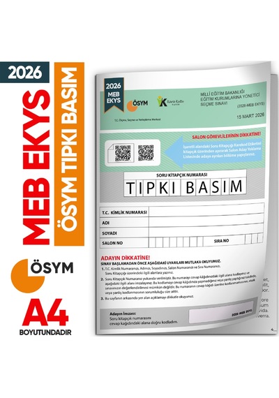 2026 MEB-EKYS(MEB-AGS Uyumlu)ÖSYM Çıkmış Soru Tıpkı Basım Deneme Sınavı Türkiye Geneli Soru Fasikülü