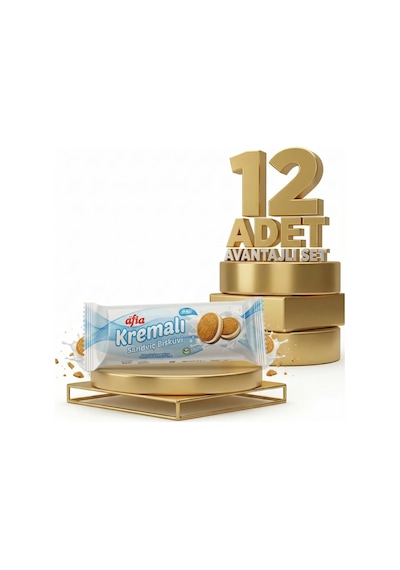 Afia Vanilya Kremalı Sandviç Bisküvi 12x60 Gr