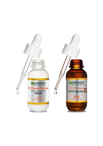C Vitamini Parlak Süper Aydınlatıcı Serum 30 Ml & C Vitamini Süper Aydınlatıcı Gece Serumu 30 Ml Cilt Bakım Seti