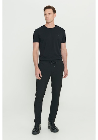 Ac&Co / Altınyıldız Classics Slim Fit Dar Kesim Beli Bağlamalı Yan Cepli Erkek Pantolon - Siyah