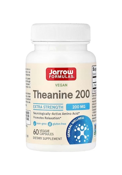 Jarrow Formulas Extra Strength L Theanine Brain & Cognitive 200mg 60 Veggie Caps