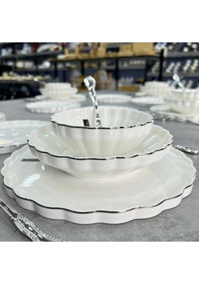 Roy King Twist Silver 24 Parça Porselen Yemek Takımı Hrn018