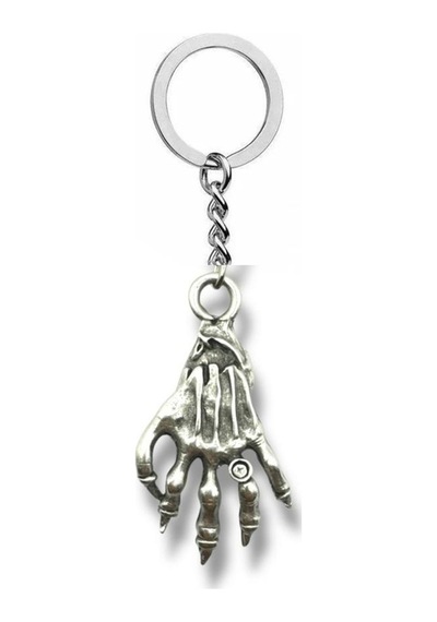 Kurukafa Ve El Figürlü Metal Anahtarlık Gotik Ruhlu Unisex Tasarım