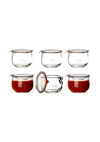 Hava Geçirmez Clip-close Kapalı Tulip 580 Ml Kapaklı Kap 100 Mm, 6 Adet, Cam, Şeffaf, 6 Şeffaf.