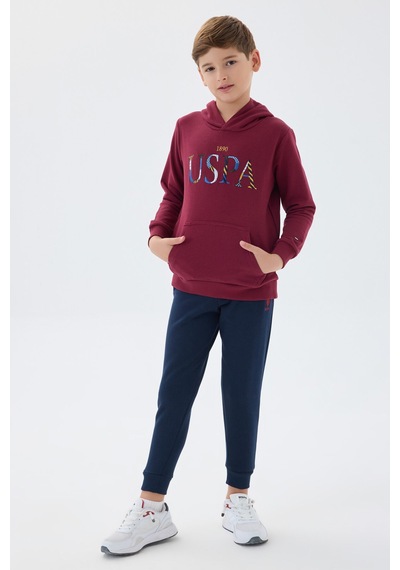 U.S. Polo Assn. U.s. Polo Assn Erkek Çocuk Bordo Eşofman Takımı Us1518-c-v1 Bordo
