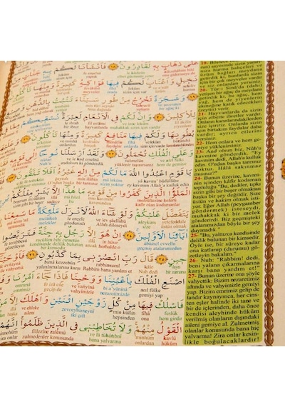 Satırarası Kelime Okunuşlu Kırık Mealli 5'li Kuranı Kerim 25 x 35 CM Cami Boy