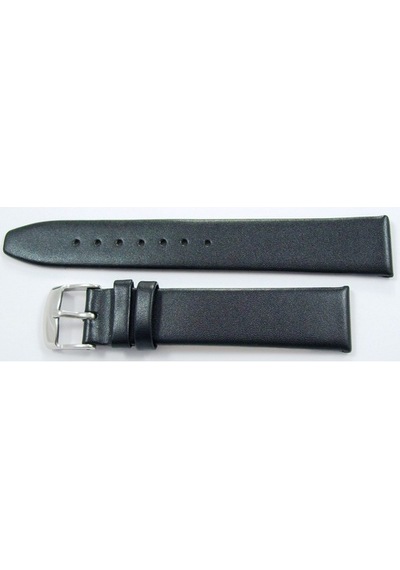 Bizon 22Mm Siyah Deri Saat Kayışı Dikişsiz Klasik Saat Kordonu Kü (326619017)
