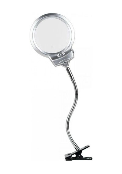 -2.5x130 Mm 5x24 Mm Led Aydınlatmalı Büyüteç,masa Üstü Metal Hortum Mandallı-mg15124-c