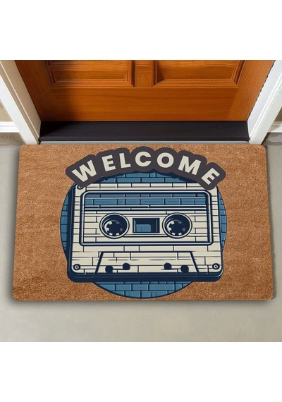 Valerine Life Nostaljik Kaset Welcome Kapı Önü Paspası 45x70cm