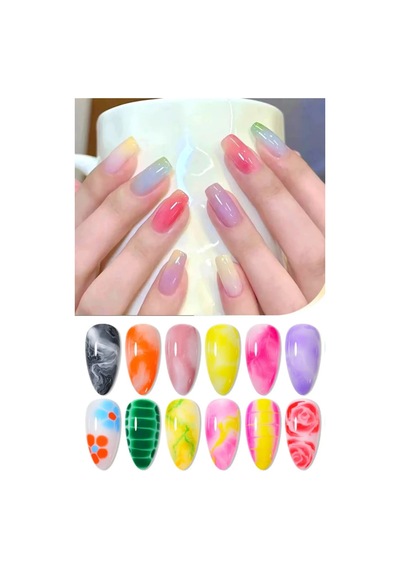 Blooming Jel 15 Ml Dağılan Jel Tırnak Sanatı Sulu Boya Efekti Mermer Desen Ombre Geçiş Bloming Jel Bloomıng Jel