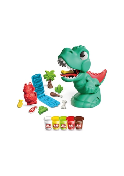 Art Craft Dinozoru Besle Oyun Hamuru Seti 5 Renk 3d Kalıplı Eğitici T-rex Oyuncak 3+ Yaş Çok Renkli