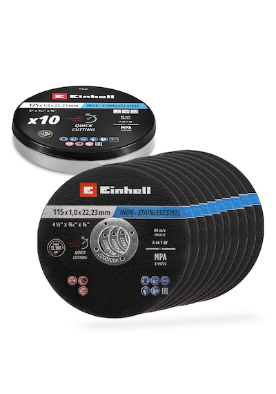 Einhell Metal Kesme Diski Seti, 10 Parça, Ø 115 Mm, Metal Kutu Metal İşleme - 49711525