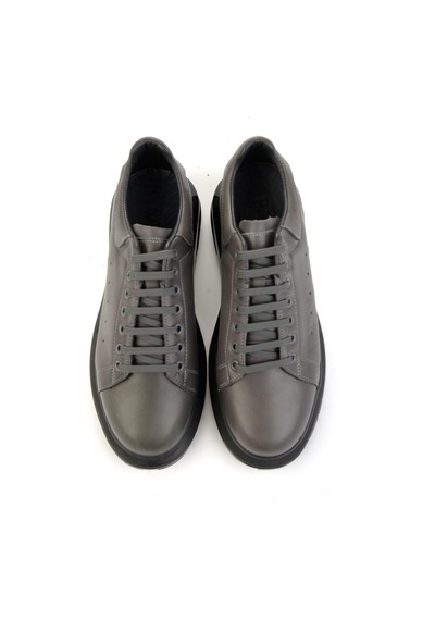 Gri Hakiki Deri Erkek Sneaker E01811100743 Gri