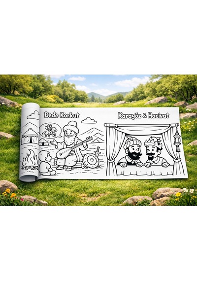 Türk Masal & Destan Kahramanları Boyama Rulosu 4 Metre