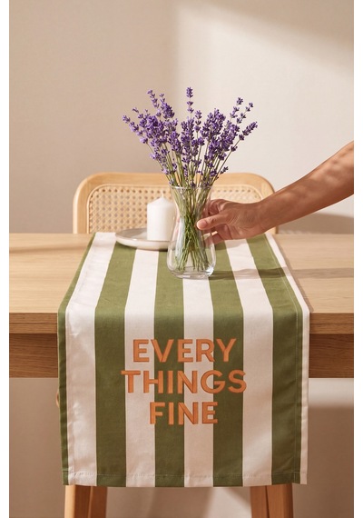 Everythings Fine Baskılı Runner 40x140 Cm Çok Renkli