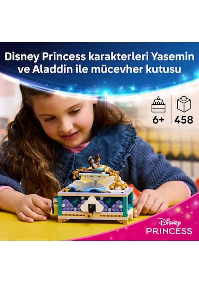 LEGO® ǀ Disney Princess Yasemin’in Mücevher Kutusu 43295 – 6 Yaş ve Üzeri için Mini Bebek İçeren Oyuncak Yapım Seti (458 Parça)