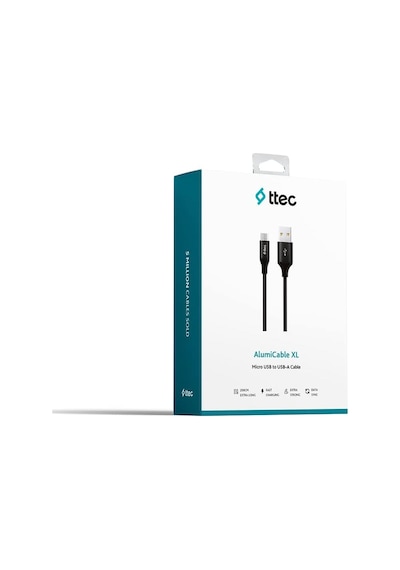 Alumicable Xl Micro Usb 2m Şarj Kablosu,siyah 2dk21s Standart