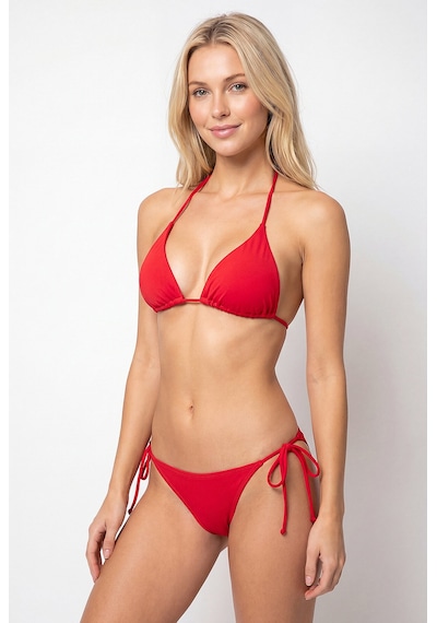 Loya Kadın Kırmızı Bağlamalı Üçgen Tek Üst Bikini