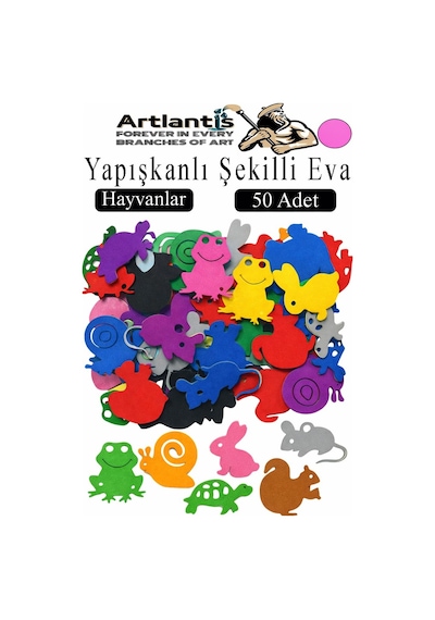 Şekilli Eva Yapışkanlı 50 Li 1 Paket Kendinden Yapışkanlı Eva Sticker Okul Öncesi Kreş Ana Sınıfı Etkinlik Proje Pembe